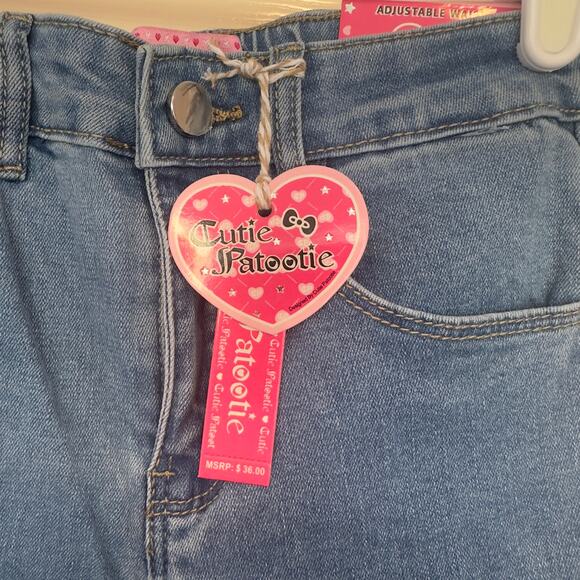 NWT Cutie Patootie Girls Basic Wash Wide Leg Denim Jeans Size 6 Adjustable Waist - Picture 3 of 9